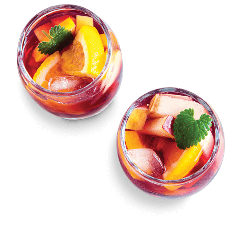 Sangria de gaudi com suco de uva integral