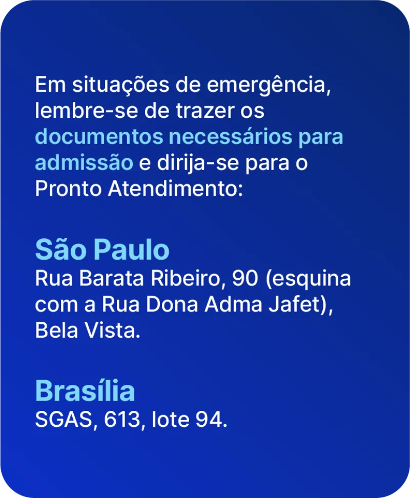 Endereços Atendimento de Emergência